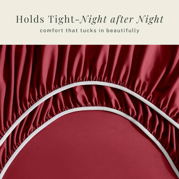 Hearth & Harbor 6 Piece Bed Sheet Set Extra Deep Pocket, Fits Mattress from 18-24 inces Depth, King, Burgundy