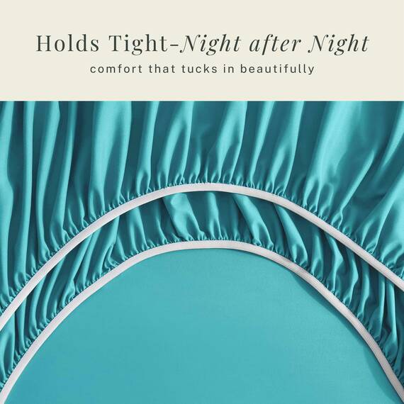Hearth & Harbor 6 Piece Bed Sheet Set Extra Deep Pocket, Fits Mattress from 18-24 inces Depth, Queen, Teal