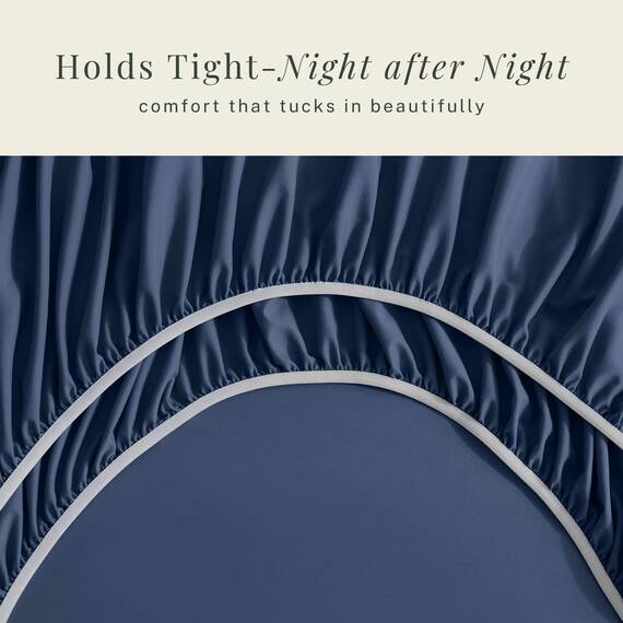 Hearth & Harbor 6 Piece Bed Sheet Set Extra Deep Pocket, Fits Mattress from 18-24 inces Depth, Full, Navy Blue