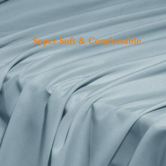 SONORO KATE Bettlaken-Set, superweiche Mikrofaser, Fadenzahl 1800, ägyptische Bettwäsche, passend für 45,7 - 61 cm tiefe Taschenmatratze, knitterfrei, 6-teilig (Spa Blue, California King)
