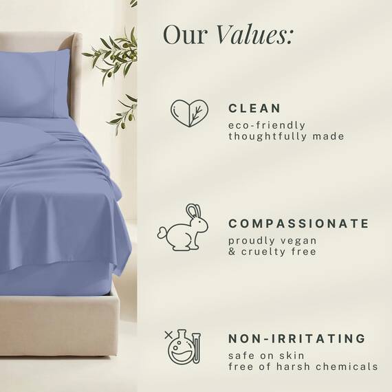 Hearth & Harbor 6 Piece Bed Sheet Set Extra Deep Pocket, Fits Mattress from 18-24 inces Depth, Full, Steel Blue