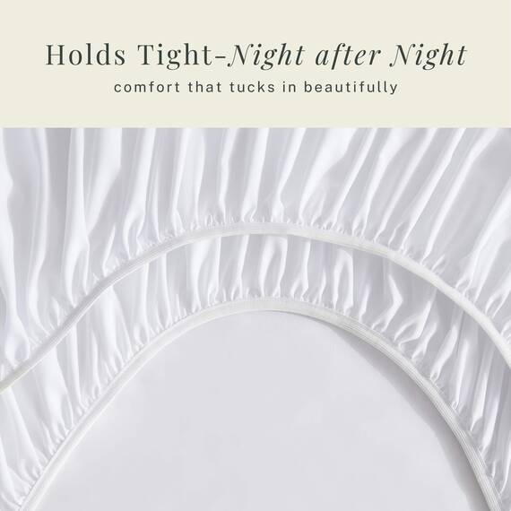 Hearth & Harbor 6 Piece Bed Sheet Set Extra Spannbetttuch, passend für Matratzen von 45,7-61 cm Tiefe, Weiß, Size King