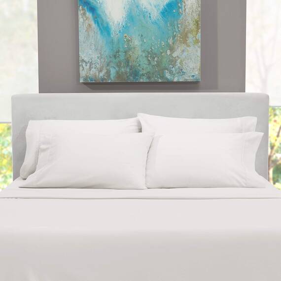 Hearth & Harbor 6 Piece Bed Sheet Set Extra Deep Pocket, Fits Mattress from 18-24 inces Depth, Split King, White