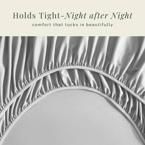 Hearth & Harbor 6 Piece Bed Sheet Set Extra Deep Pocket, Fits Mattress from 18-24 inces Depth, Split King, Silver