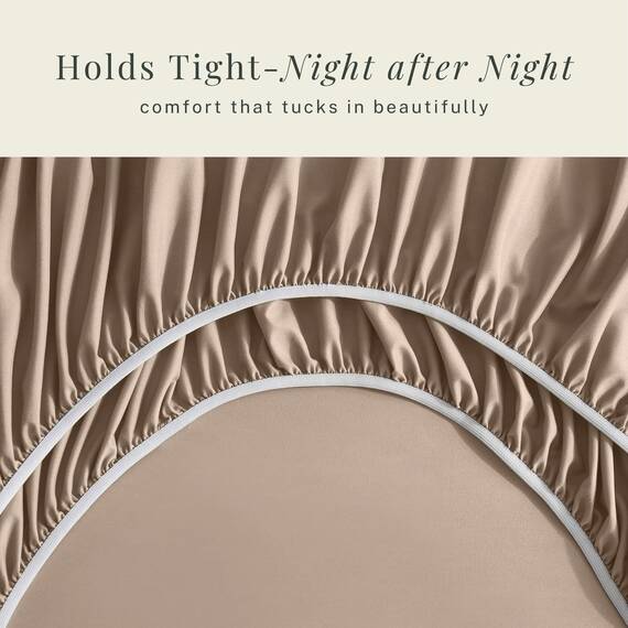 Hearth & Harbor 6 Piece Bed Sheet Set Extra Deep Pocket, Fits Mattress from 18-24 inces Depth, California King, Taupe