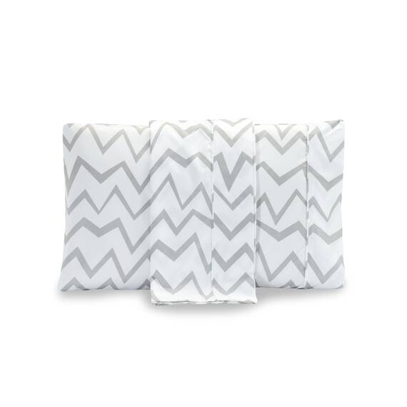 Elegant Comfort Luxuriöses, ultraweiches 2-teiliges Kissenbezug-Set, 1500 Premium-Mikrofaser in Hotelqualität, doppelt gebürstet, knitterfrei, Standard/Queen, Chevron-Muster, Grau