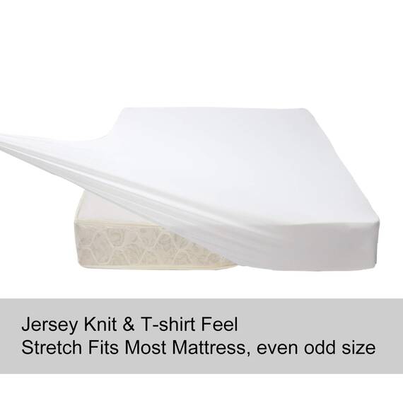 Weiches Stretch-Spannbettlaken für Queen-Size-Betten, Jersey-Strick, gemütliches T-Shirt-ähnlich, 4-Wege-Stretch, eng anliegende Passform und kein Abrutschen mehr für Matratze (Tiefe: 12,7 cm - 40,6
