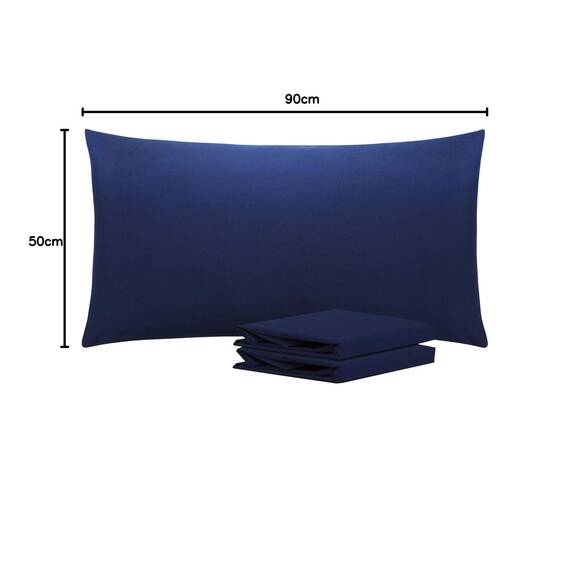 NTBAY King-Size-Kissenbezug-Set, gebürstete Mikrofaser, 50,8 x 91,4 cm, weich, knitterfrei, lichtbeständig, schmutzabweisend, Marineblau, Kissenbezüge mit Hotelverschluss, 50,8 x 91,4 cm, Marineblau