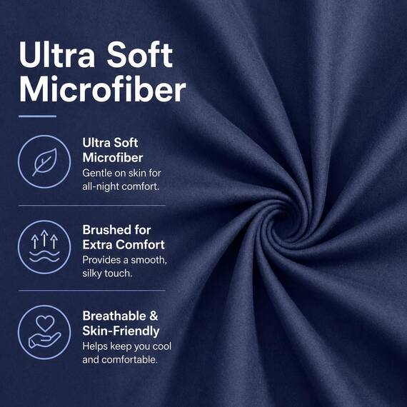 Evolive Ultraweiche Mikrofaserkissenbezüge (Marineblau, 53,3 x 137,2 cm) 2 Stück