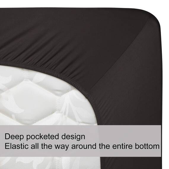 N&Y Home Spannbettlaken in voller Größe – 4-Wege-Stretch-Jersey-Strick, T-Shirt-Gefühl und ultraweich, rutschfest und eng anliegende Passform für Matratzen (tief: 12.7 cm - 40.6 cm) – Braun, voll