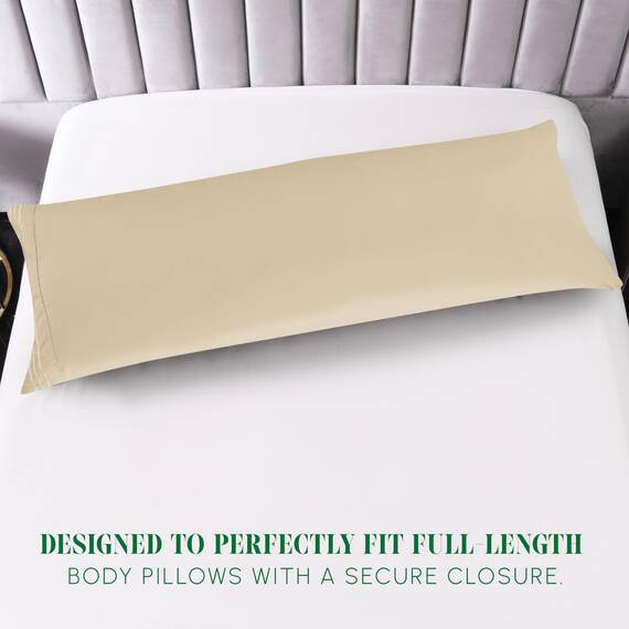 Elegant Comfort Luxuriöser, ultraweicher 1-teiliger Körperkissenbezug,1500 Premium-Mikrofaser in Hotelqualität, doppelt gebürstet, knitterfrei, Größe Körperkissenbezug, Creme