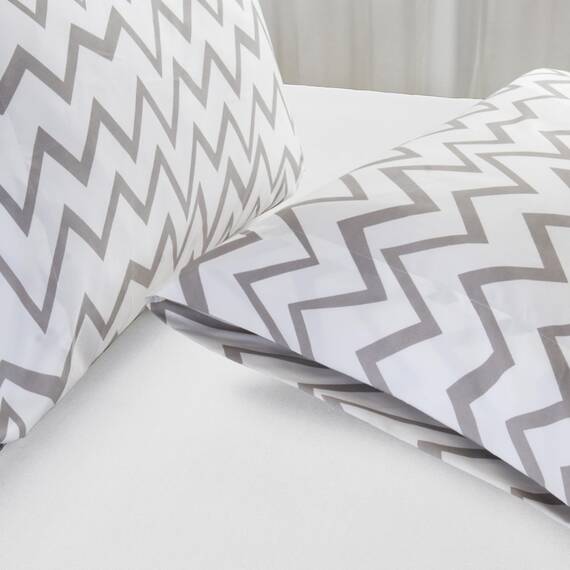 Elegant Comfort Luxuriöses, ultraweiches 2-teiliges Kissenbezug-Set, 1500 Premium-Mikrofaser in Hotelqualität, doppelt gebürstet, knitterfrei, Standard/Queen, Chevron-Muster, Grau