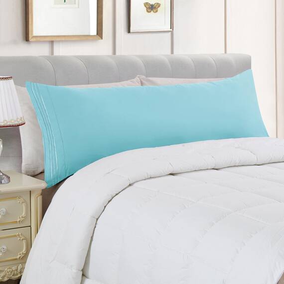 Elegant Comfort Luxuriöser, ultraweicher, 1-teiliger Körperkissenbezug, 1500 Premium-Mikrofaser in Hotelqualität, doppelt gebürstet, knitterfrei, Größe Körperkissenbezug, Aquablau