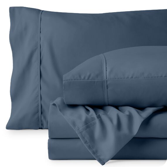 Bare Home Queensize-Bettlaken-Set, luxuriös, ultraweiche Mikrofaser, für Queen-Size-Bett, doppelt gebürstet, tiefe Taschen, einfache Passform, 4-teiliges Set, Bettlaken und Kissenbezüge (Queen, Bering