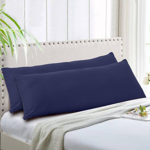 Evolive Ultraweiche Mikrofaserkissenbezüge (Marineblau, 53,3 x 137,2 cm) 2 Stück