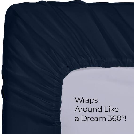 Utopia Bedding Spannbettlaken für Doppelbetten – Bettlaken – Tiefe Tasche – weiche Mikrofaser – schrumpf- und lichtbeständig – pflegeleicht – nur 1 Spannbetttuch (Marineblau)