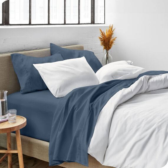 Bare Home Queensize-Bettlaken-Set, luxuriös, ultraweiche Mikrofaser, für Queen-Size-Bett, doppelt gebürstet, tiefe Taschen, einfache Passform, 4-teiliges Set, Bettlaken und Kissenbezüge (Queen, Bering
