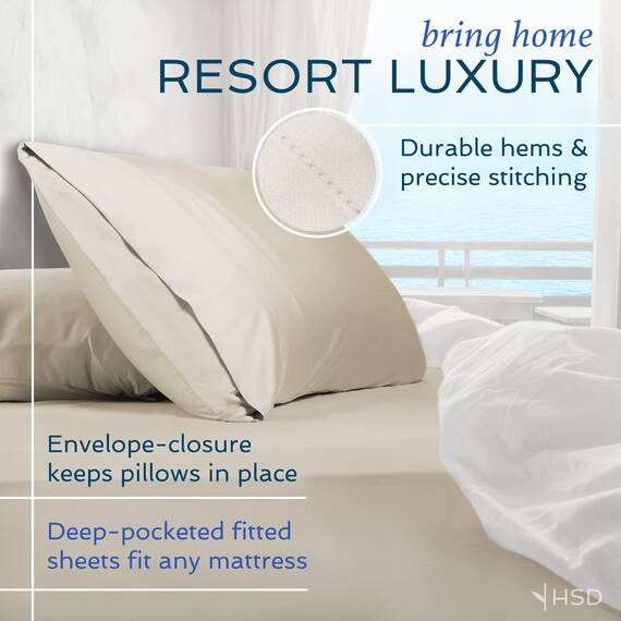Hotel Sheets Direct 4-teiliges Bettwäsche-Set California King Size, 100 % Viskose aus Bambus, mit 2 Kissenbezügen, kühlend und atmungsaktiv, Luxus-Bettwäsche, feuchtigkeitsableitend und seidig weich,