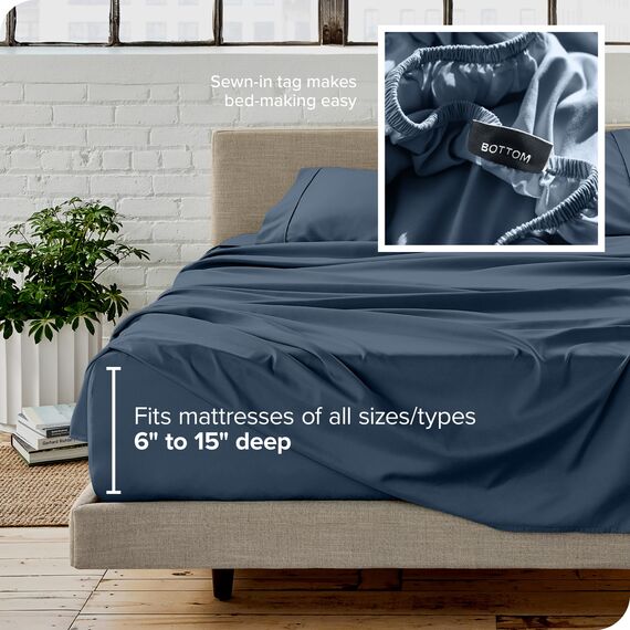 Bare Home Queensize-Bettlaken-Set, luxuriös, ultraweiche Mikrofaser, für Queen-Size-Bett, doppelt gebürstet, tiefe Taschen, einfache Passform, 4-teiliges Set, Bettlaken und Kissenbezüge (Queen, Bering