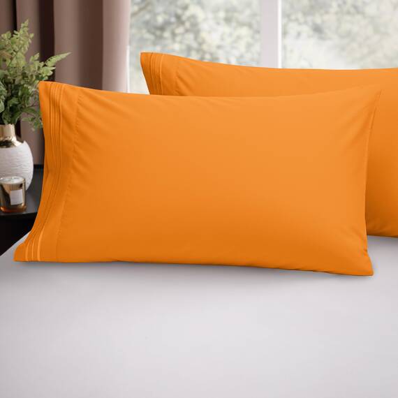 Elegant Comfort Doppelbürste, 100% hypoallergen, knitterfest Traditionell Standard/Queen Size Orange