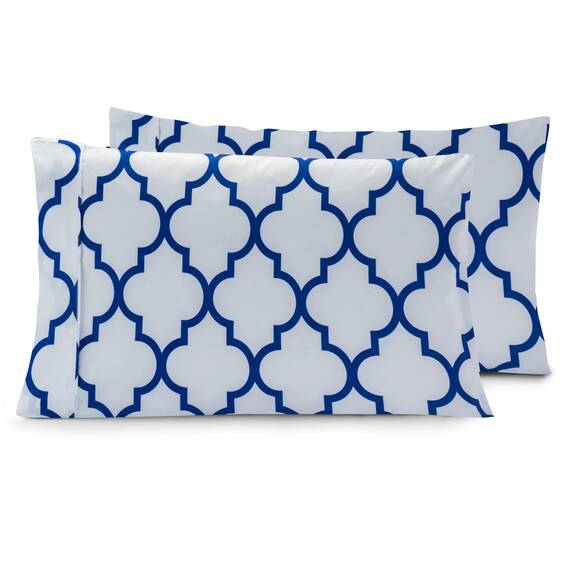 Elegant Comfort Luxuriöses, ultraweiches 2-teiliges Kissenbezug-Set, 1500 Premium-Mikrofaser in Hotelqualität, doppelt gebürstet, knitterfrei, Standard/Queen, Vierpassform, Königsblau