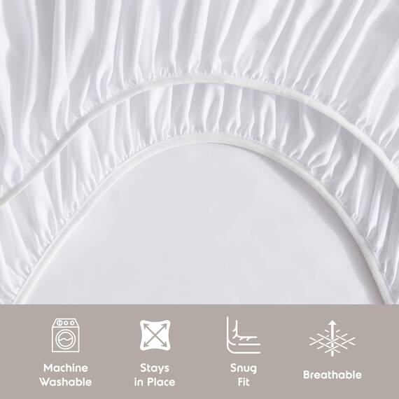 Nestl Luxus-Bettwäsche-Set für Queensize-Betten, 4-teilig, extra weich, 1800 Mikrofaser, mit Spannbetttuch, Bettlaken und 2 Kissenbezügen, atmungsaktiv, Hotelqualität, Komfort und Weichheit – Weiß