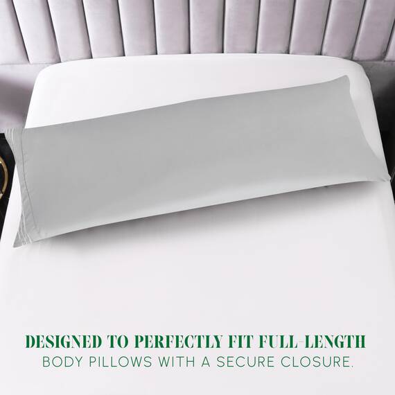 Elegant Comfort Luxuriöser, ultraweicher 1-teiliger Körperkissenbezug, 1500 Premium-Mikrofaser in Hotelqualität, doppelt gebürstet, knitterfrei, Größe Körperkissenbezug, Silber