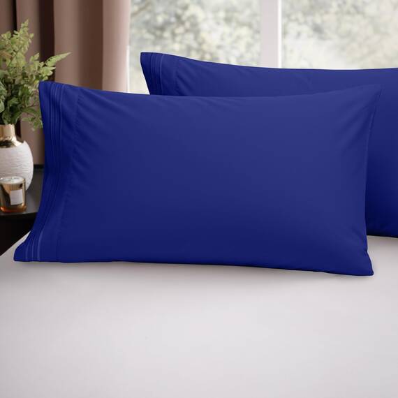 Elegant Comfort Luxuriöses, ultraweiches 2-teiliges Kissenbezug-Set, 1500 Premium-Mikrofaser in Hotelqualität, doppelt gebürstet, knitterfrei, Standard/Queen, Königsblau