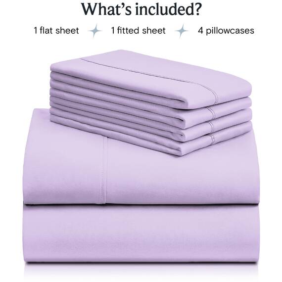 LuxClub 6-teiliges Bettwäsche-Set, Bambus-Bettlaken, tiefe Taschen, 45.7 cm, umweltfreundlich, faltenfrei, hypoallergen, antibakteriell, Hotel-Bettwäsche, seidig weich – Periwinkle Full