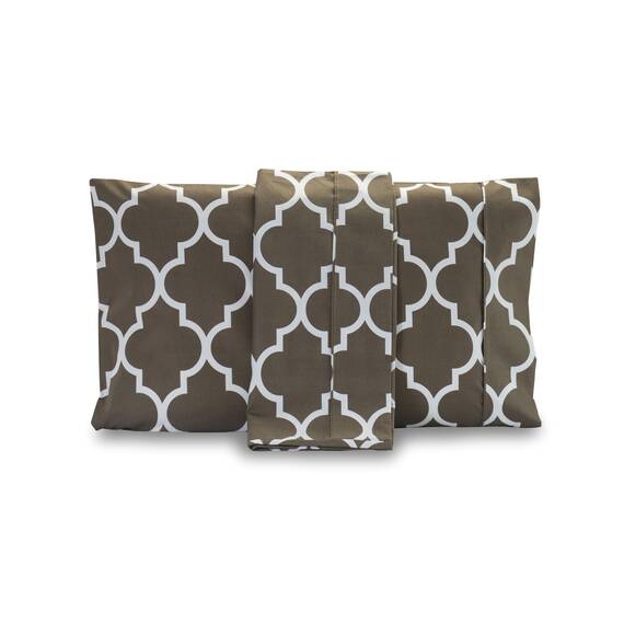 Elegant Comfort Luxuriöses, ultraweiches 2-teiliges Kissenbezug-Set, 1500 Premium-Mikrofaser in Hotelqualität, doppelt gebürstet, knitterfrei, Standard/Queen, Vierpass-Muster, Grau
