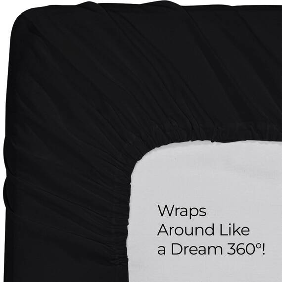 Utopia Bedding Spannbetttuch, weiche gebürstete Mikrofaser, Tiefe Taschen, einlauf- und lichtbeständig, pflegeleicht, nur 1 Spannbetttuch (Doppelbett, Schwarz)