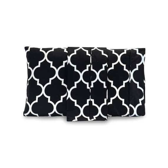 Elegant Comfort Luxuriöses, ultraweiches 2-teiliges Kissenbezug-Set, 1500 Premium-Mikrofaser in Hotelqualität, doppelt gebürstet, knitterfrei, Standard/Queen, Vierpass-Muster, Schwarz