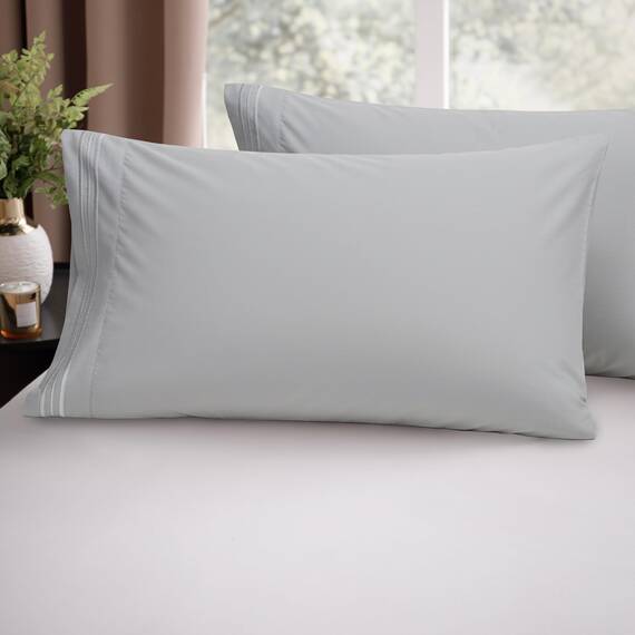 Elegant Comfort Luxuriöses, ultraweiches 2-teiliges Kissenbezug-Set, 1500 Premium-Mikrofaser in Hotelqualität, doppelt gebürstet, knitterfrei, Standard/Queen, Silberblau
