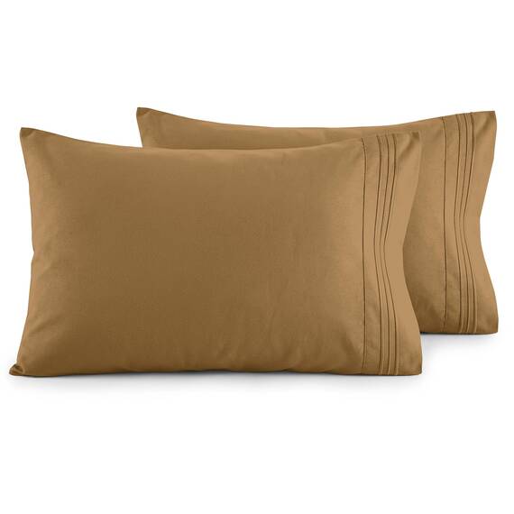 Elegant Comfort Luxuriöses, ultraweiches 2-teiliges Kissenbezug-Set, 1500 Premium-Mikrofaser in Hotelqualität, doppelt gebürstet, knitterfrei, Standard/Queen, Mocha Chocolate