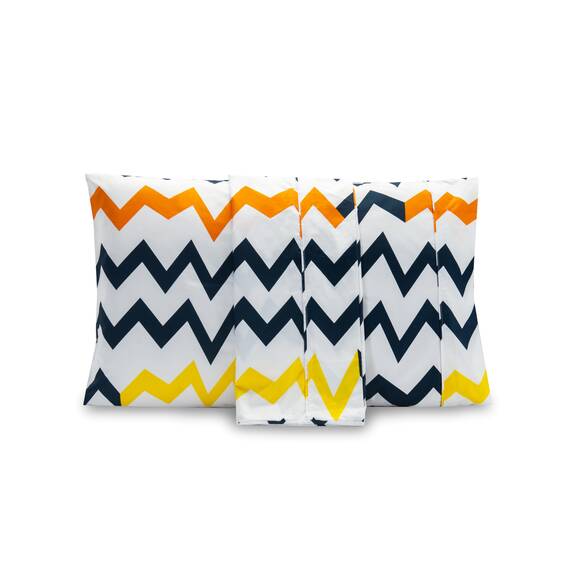 Elegant Comfort Luxuriöses, ultraweiches 2-teiliges Kissenbezug-Set, 1500 Premium-Mikrofaser in Hotelqualität, doppelt gebürstet, knitterfrei, Standard/Queen, Chevron-Muster, Bunt