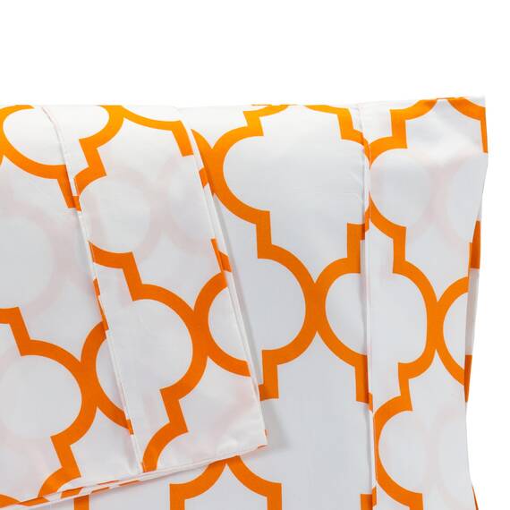 Elegant Comfort Luxuriöses, ultraweiches 2-teiliges Kissenbezug-Set, 1500 hochwertige Hotelqualität, Mikrofaser, doppelt gebürstet, knitterfrei, Standard/Queen, Vierpass-Muster, Orange