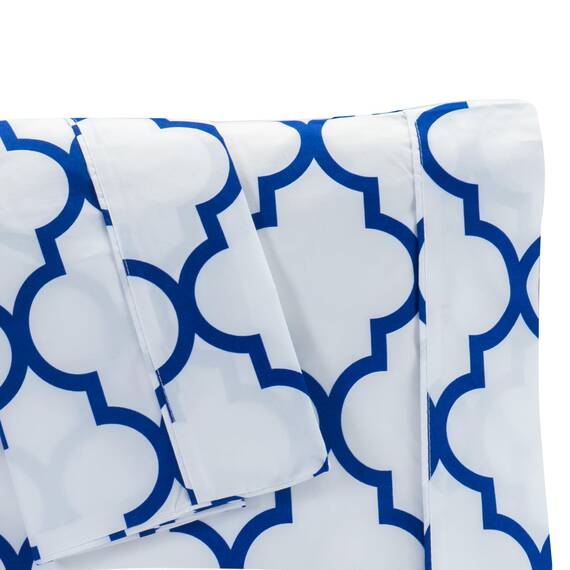Elegant Comfort Luxuriöses, ultraweiches 2-teiliges Kissenbezug-Set, 1500 Premium-Mikrofaser in Hotelqualität, doppelt gebürstet, knitterfrei, Standard/Queen, Vierpassform, Königsblau