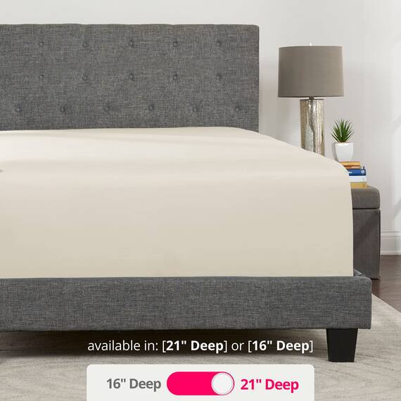 Spannbettlaken für Queen-Size-Bett, tiefe, 43,2–53,3 cm, extra tiefes Spannbetttuch, 1 Spannbetttuch für Pillow-Top-Matratzen, Queen-Size-Spannbettlaken, Elfenbeinfarben (Off-White)