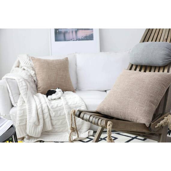 Kevin Textile Kissenbezüge aus Kunstleinen, sehr weich, für Schlafzimmer/Sofa/Auto, 2 Stück, 61 x 61 cm, natürliches Leinen