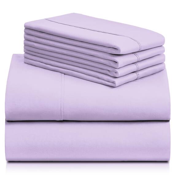 LuxClub 6-teiliges Bettwäsche-Set, Bambus-Bettlaken, tiefe Taschen, 45.7 cm, umweltfreundlich, faltenfrei, hypoallergen, antibakteriell, Hotel-Bettwäsche, seidig weich – Periwinkle Full