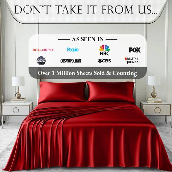 DECOLURE Satin-Bettwäsche, 4-teilig, luxuriöses, seidiges Queen-Size-Bettwäsche-Set, weicher als Seide, knitterfrei, mit 38,1 cm tiefem Spannbetttuch, perfekt für Haar und Haut, Geschenke für Frauen