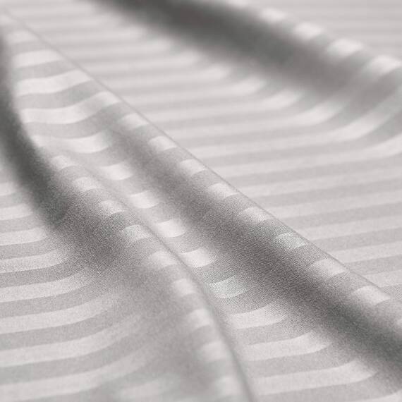 Nestl Bedding Damast Dobby Stripe 5-teiliges Set – 2 Spannbettlaken mit 35,6 cm - 40,6 tiefen Taschen Ultra weiche doppelt gebürstete Mikrofaser faltenfreie Kissenbezüge Split-King-Size-Bett Silber