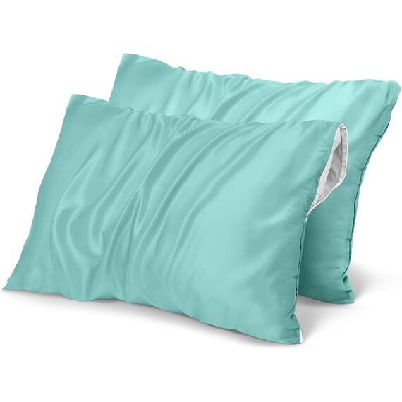Utopia Bedding Premium 100% wasserdichter Kissenschutz mit Reißverschluss, Queen-Size-Größe (2er-Set), Bettwanzen- und staubmilbendicht, mit Reißverschluss, Kissenbezüge, Spa-Blau