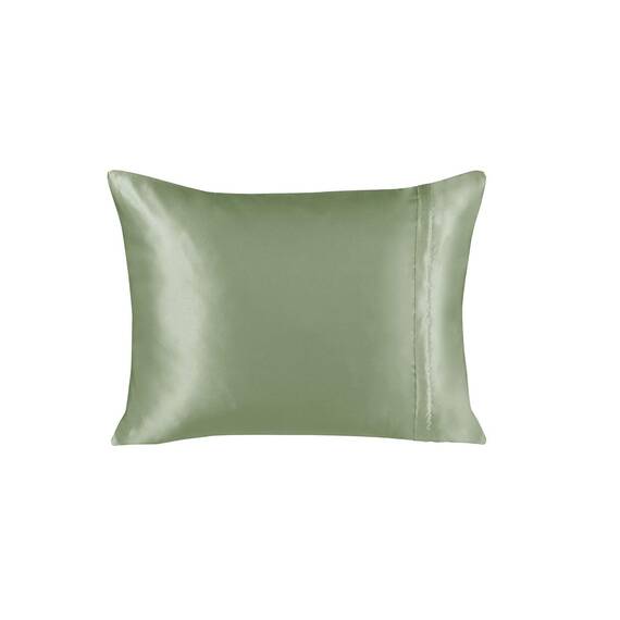 SHOPBEDDING Shop Bedding Luxus Satin Kissenbezug für Haar-Satin Euro Kopfkissenbezug mit Reißverschluss, Blissford Königin (2-Pack) Salbei