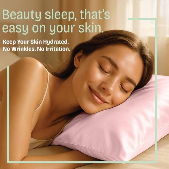 Shop Bedding Luxus Satin Kissenbezug für Haare, Satin-Kissenbezug mit Reißverschluss, Blissford Standard (2-Pack) Rose
