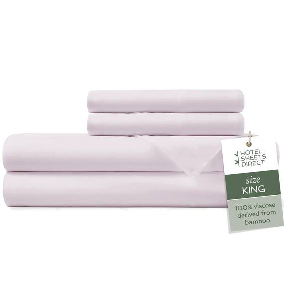 Hotel Sheets Direct 4-teiliges Bettwäsche-Set für King-Size-Bett, 100 % Viskose aus Bambus, mit 2 Kissenbezügen, kühlend und atmungsaktiv, Luxus-Bettwäsche, feuchtigkeitsableitend und seidig weich