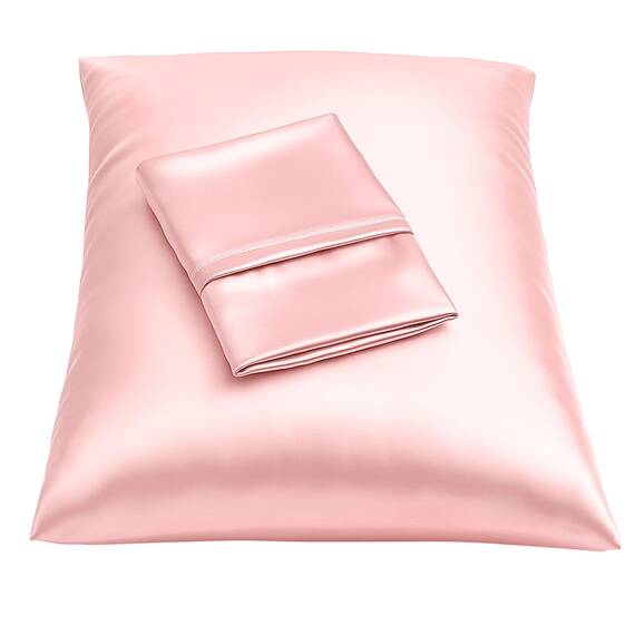 Shop Bedding Luxus Satin Kissenbezug für Haare, Satin-Kissenbezug mit Reißverschluss, Blissford Standard (2-Pack) Rose