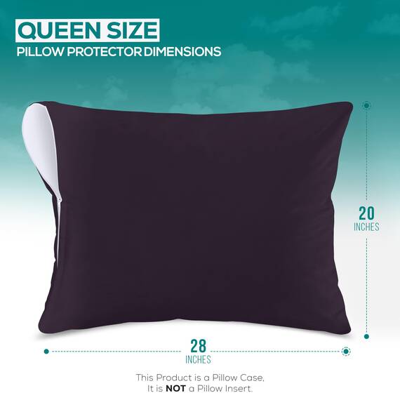 Utopia Bedding Wasserdichter Kissenschutz mit Reißverschluss (2 Stück) Queen Purple - Bettwanzensicher Kissenbezug 50,8 x 71,1 cm