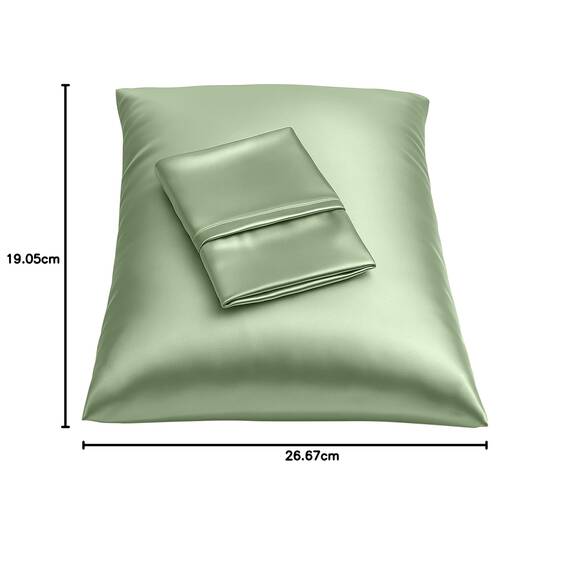 SHOPBEDDING Shop Bedding Luxus Satin Kissenbezug für Haar-Satin Euro Kopfkissenbezug mit Reißverschluss, Blissford Königin (2-Pack) Salbei