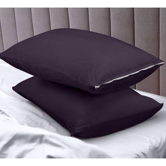 Utopia Bedding Wasserdichter Kissenschutz mit Reißverschluss (2 Stück) Queen Purple - Bettwanzensicher Kissenbezug 50,8 x 71,1 cm